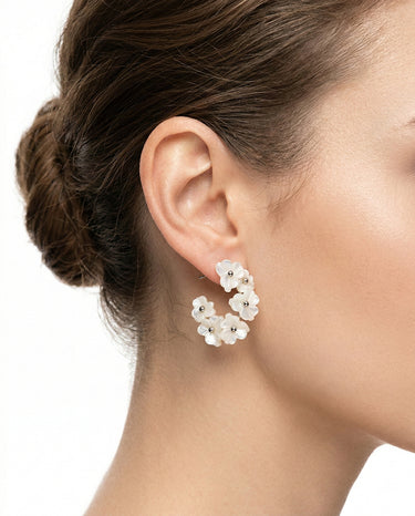 Pendientes Bizet nácar, plata