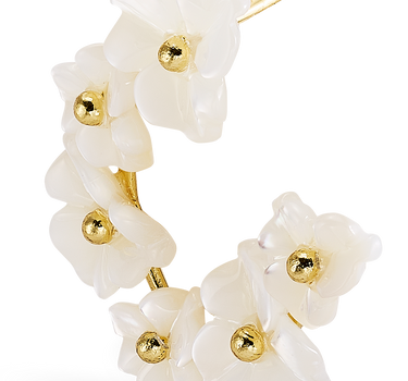 Pendientes Bizet nácar, plata dorada