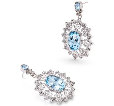 Pendientes Blonda topacios, plata