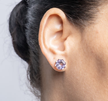 Pendientes Carla amatista, plata dorada