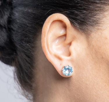 Pendientes Carla topacio azul, plata