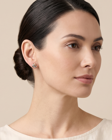 Pendientes Castellana M, oro tricolor