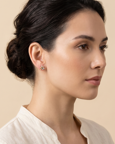 Pendientes Castellana P, oro tricolor