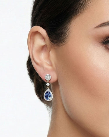 Pendientes Ceylan zafiro y diamantes, oro