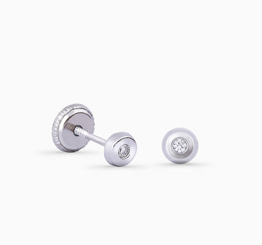 Pendientes Chatón, oro blanco