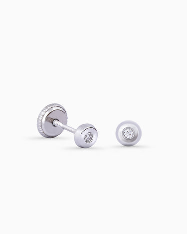 Pendientes Chatón, oro blanco