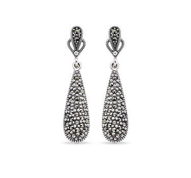 Pendientes Chopin marcasitas, plata