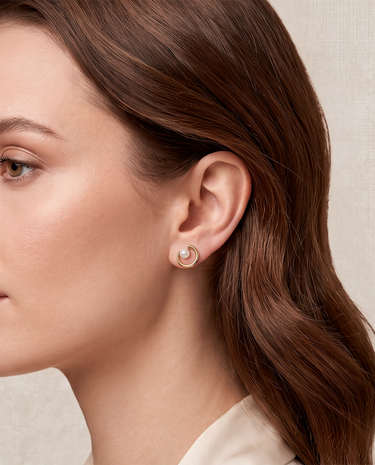 Pendientes Circle, oro 9K