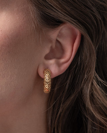 Pendientes Conil L, plata dorada