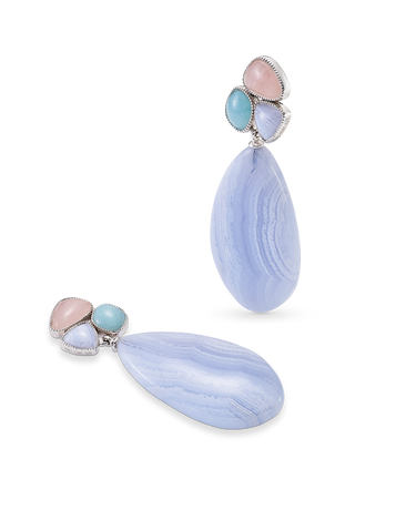 Pendientes Dafne calcedonia, plata