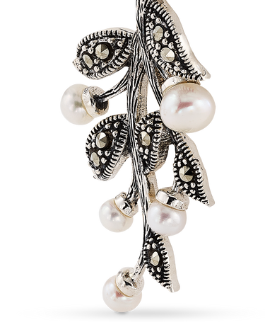 Pendientes Diana marcasitas, plata