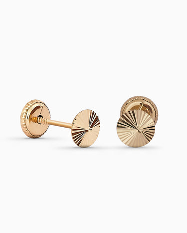 Pendientes Disco Tallado, oro