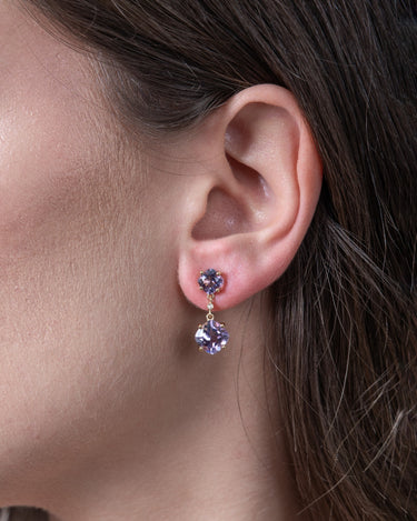 Pendientes Duet amatista, plata dorada