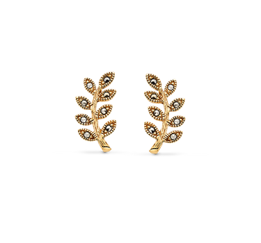 Pendientes Duet marcasitas, plata dorada