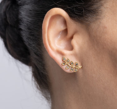 Pendientes Duet marcasitas, plata dorada