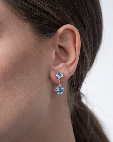 Pendientes Duet topacios azules, plata