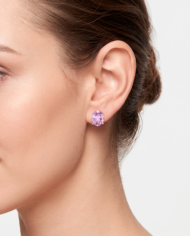 Pendientes Elipt amatista, plata dorada