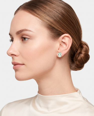 Pendientes Elipt amatista verde, plata dorada