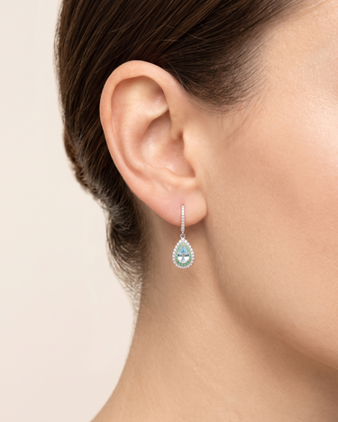 Pendientes Gerais aguamarinas, turmalinas y diamantes, oro blanco