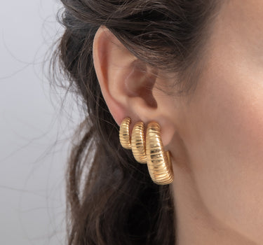 Pendientes Glass L, plata dorada