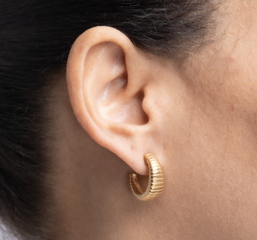 Pendientes Glass M, plata dorada