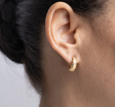 Pendientes Glass S, plata dorada