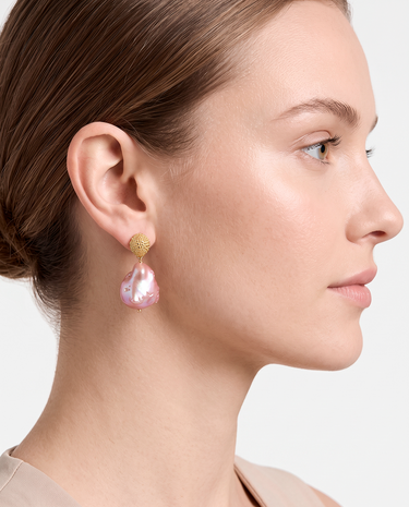 Pendientes Golden Nugget brown, plata dorada