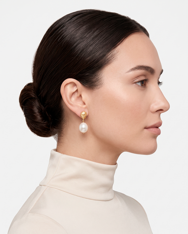 Pendientes Golden Nugget, plata dorada