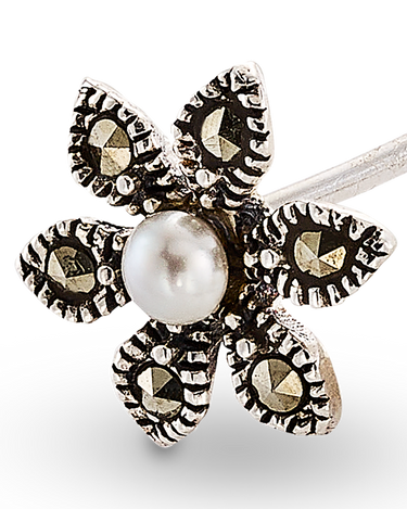 Pendientes Handel marcasitas, plata