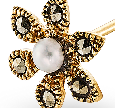 Pendientes Handel marcasitas, plata dorada