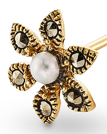 Pendientes Handel marcasitas, plata dorada