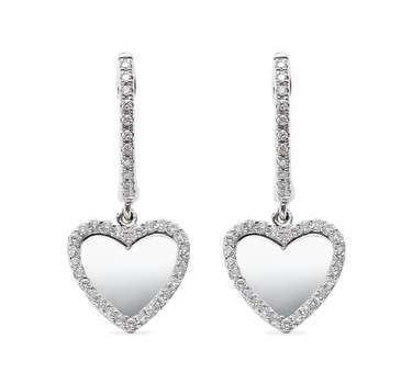 Pendientes Heart diamantes, oro blanco