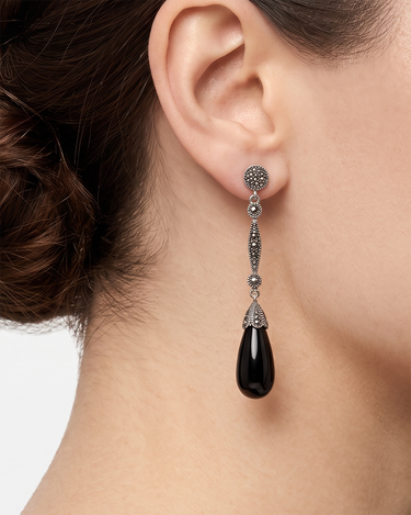 Pendientes Hemu Ónix, plata