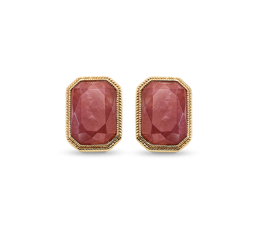 Pendientes Hill cuarzo rojo, plata dorada