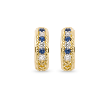 Pendientes Kriul diamantes y zafiros, oro