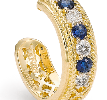 Pendientes Kriul diamantes y zafiros, oro