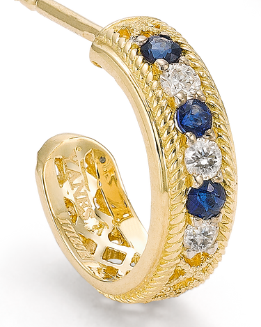 Pendientes Kriul diamantes y zafiros, oro