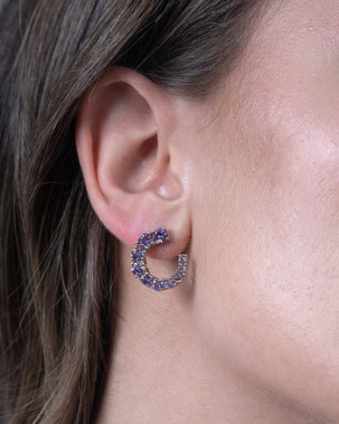 Pendientes Lautrec amatista, plata dorada