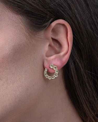 Pendientes Lautrec cuarzo limón, plata dorada