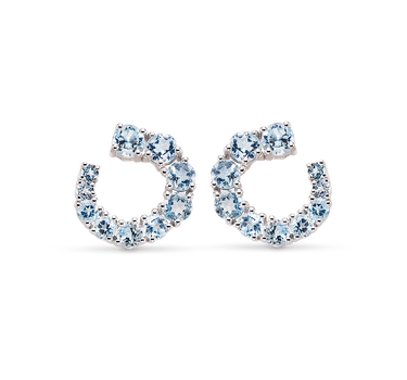 Pendientes Lautrec topacio azul, plata