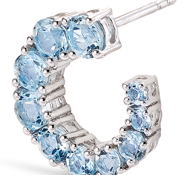 Pendientes Lautrec topacio azul, plata