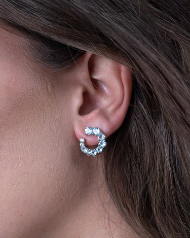Pendientes Lautrec topacio azul, plata