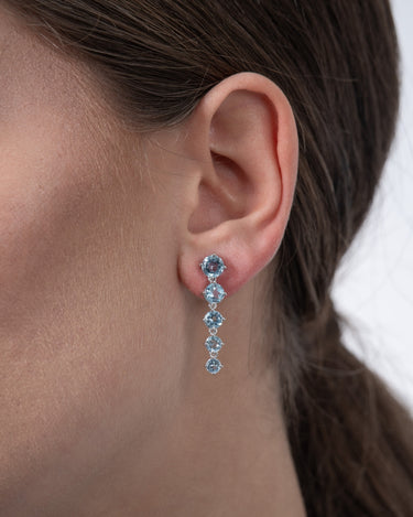 Pendientes Line topacio azul, plata