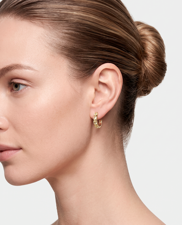 Pendientes Linen cuarzo limón, plata dorada