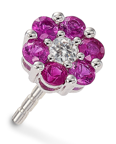 Pendientes Margaux rubí y diamante, oro blanco