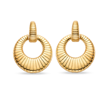 Pendientes Met, plata dorada