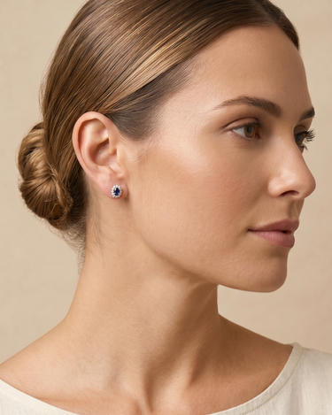 Pendientes Mini Beauty zafiros y diamantes, oro blanco