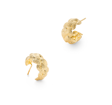 Pendientes Mini Glitter aros, plata dorada