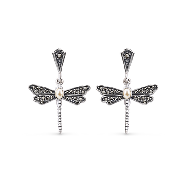 Pendientes Mozart marcasitas, plata