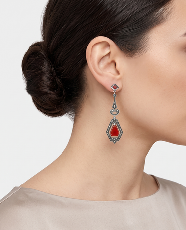 Pendientes Neru Ágata, plata